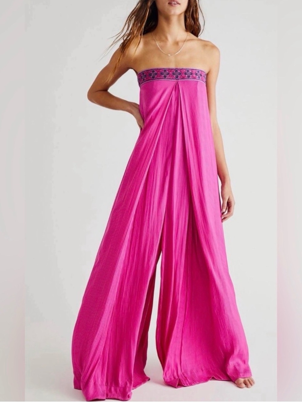 Free People Fuchsia Embellished Waist Maxi Skirt